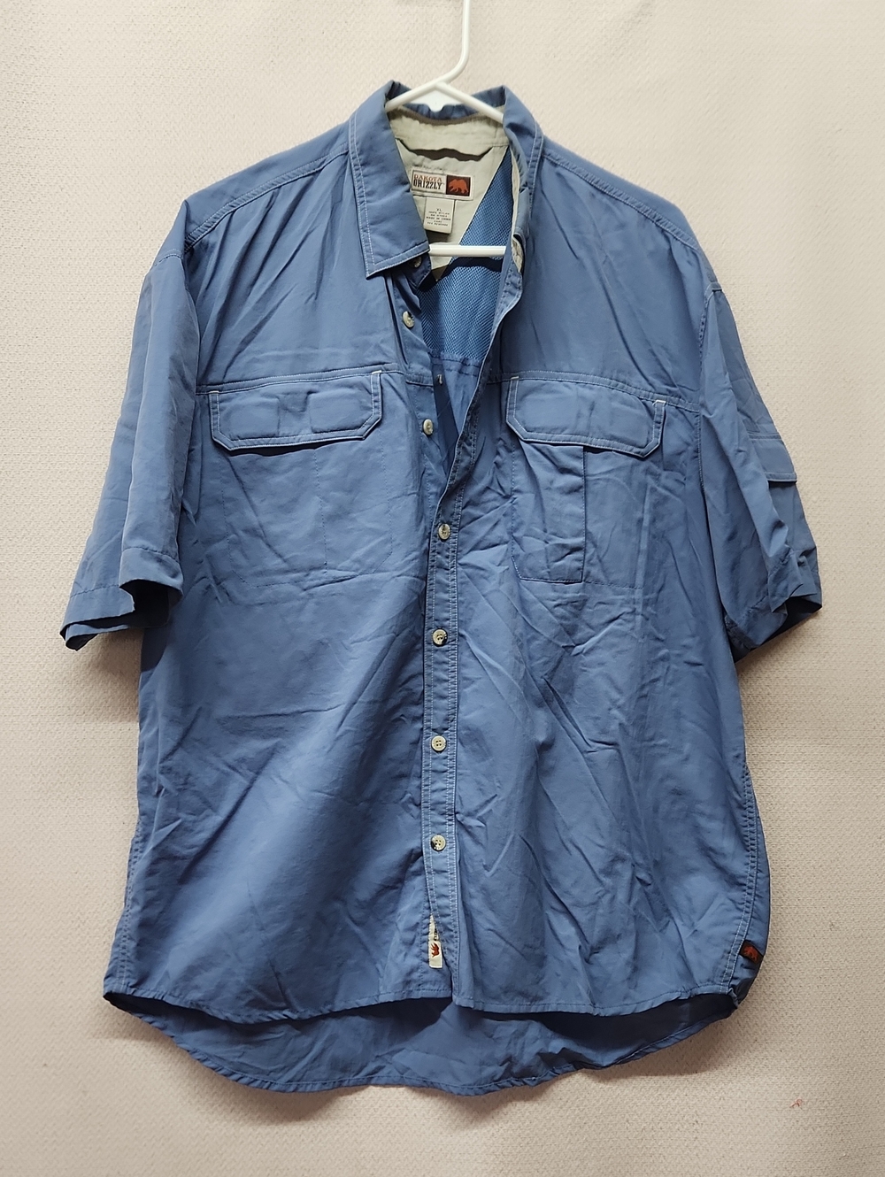 Men's Casual Short Sleeve Button-Down Shirt - Blue